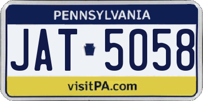 PA license plate JAT5058