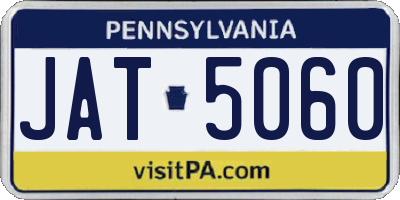 PA license plate JAT5060