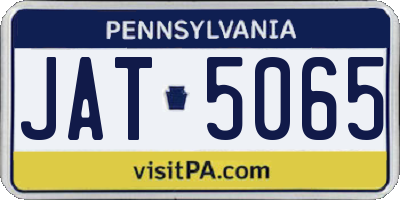 PA license plate JAT5065