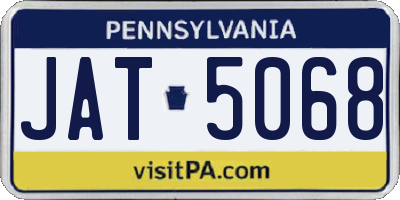 PA license plate JAT5068
