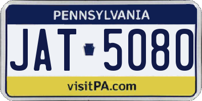 PA license plate JAT5080