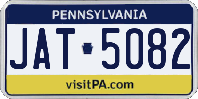 PA license plate JAT5082