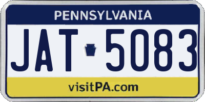 PA license plate JAT5083