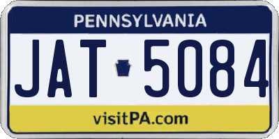 PA license plate JAT5084