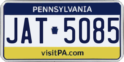 PA license plate JAT5085