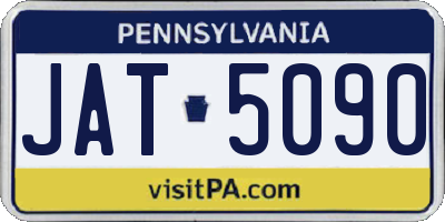 PA license plate JAT5090
