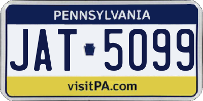 PA license plate JAT5099