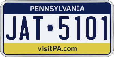 PA license plate JAT5101