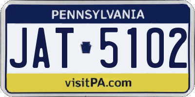 PA license plate JAT5102