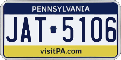 PA license plate JAT5106