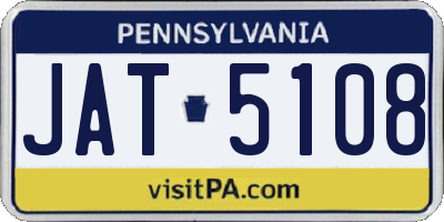 PA license plate JAT5108