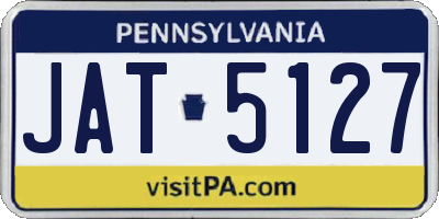PA license plate JAT5127