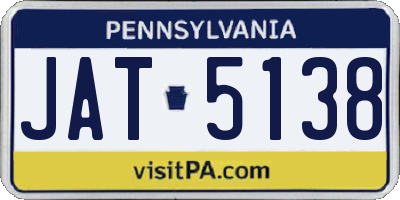 PA license plate JAT5138