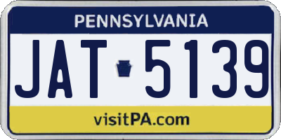 PA license plate JAT5139