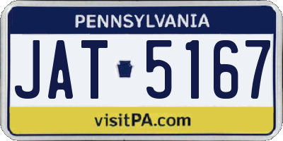 PA license plate JAT5167