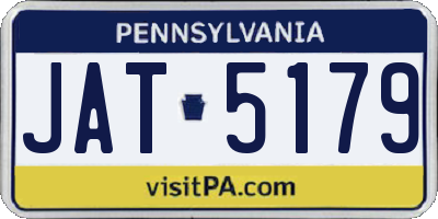 PA license plate JAT5179