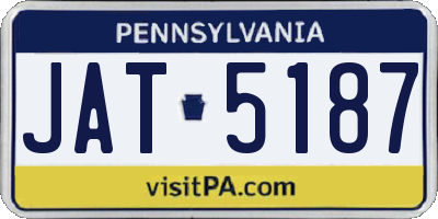 PA license plate JAT5187