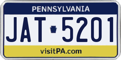 PA license plate JAT5201