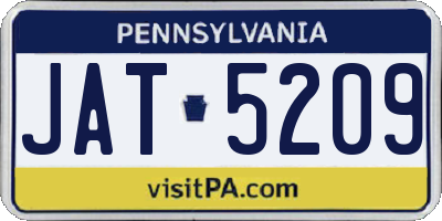 PA license plate JAT5209