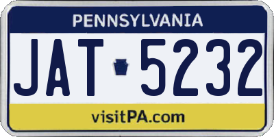 PA license plate JAT5232