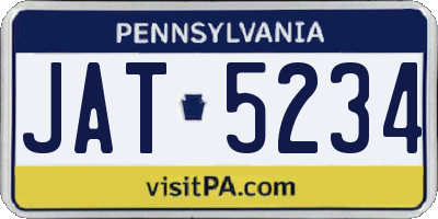 PA license plate JAT5234