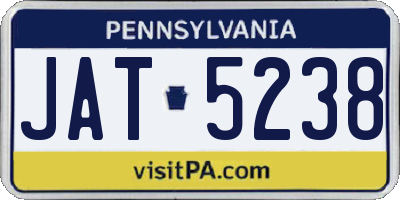 PA license plate JAT5238