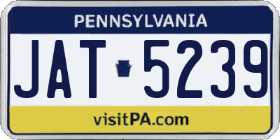 PA license plate JAT5239