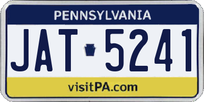 PA license plate JAT5241