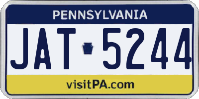 PA license plate JAT5244