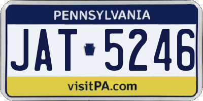 PA license plate JAT5246