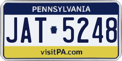 PA license plate JAT5248