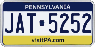PA license plate JAT5252
