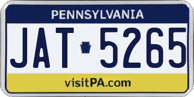 PA license plate JAT5265