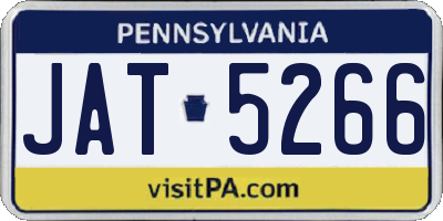 PA license plate JAT5266