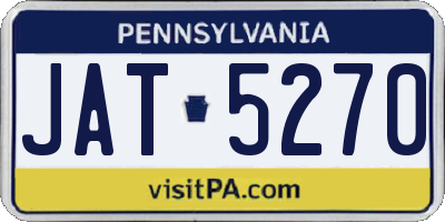 PA license plate JAT5270