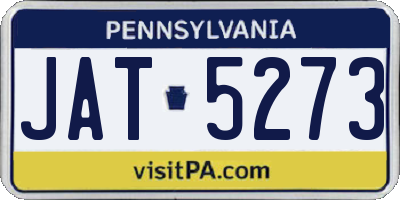 PA license plate JAT5273