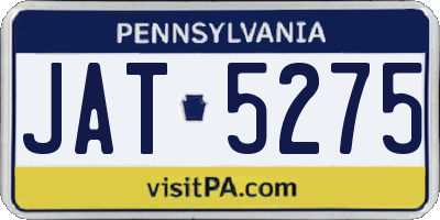 PA license plate JAT5275