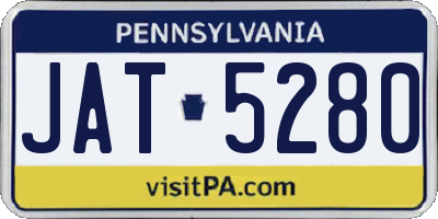 PA license plate JAT5280