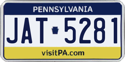 PA license plate JAT5281