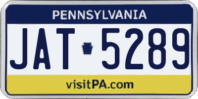 PA license plate JAT5289
