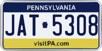 PA license plate JAT5308