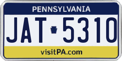 PA license plate JAT5310