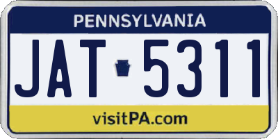 PA license plate JAT5311