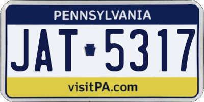 PA license plate JAT5317