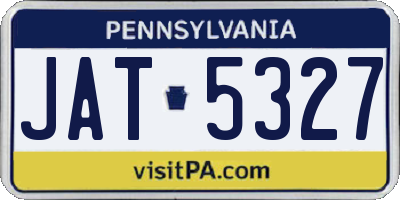 PA license plate JAT5327