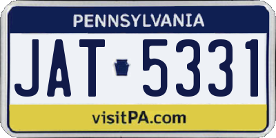 PA license plate JAT5331