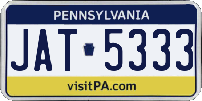 PA license plate JAT5333