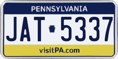 PA license plate JAT5337
