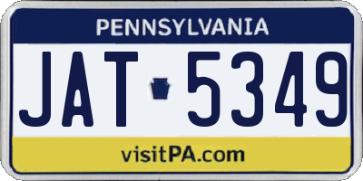 PA license plate JAT5349