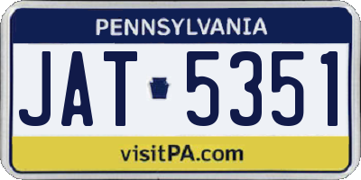 PA license plate JAT5351